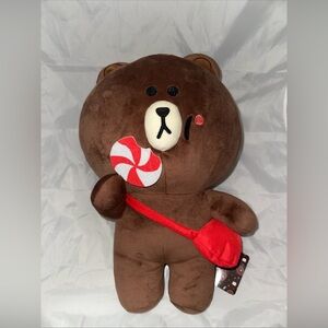 Line Friends Brown in Sweetieland Round1 Bear Plushie NWT